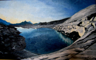 Картина под названием "Fjord norvégien" - Brigitte Mathé (MBL), Подлинное произведение искусства, Масло Установлен на Деревя…