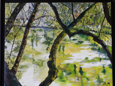 Картина под названием "L'Ouysse" - Brigitte Mathé (MBL), Подлинное произведение искусства, Масло Установлен на Деревянная ра…