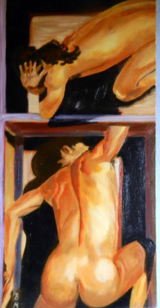 Pittura intitolato "Nus" da Brigitte Mathé (MBL), Opera d'arte originale, Olio Montato su Telaio per barella in legno