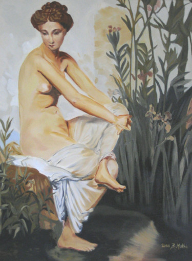 Painting titled "Naïade ( copie)" by Brigitte Mathé (MBL), Original Artwork, Oil