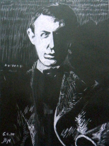 Dibujo titulada "Portrait de Picasso…" por Brigitte Mathé (MBL), Obra de arte original, Carbón