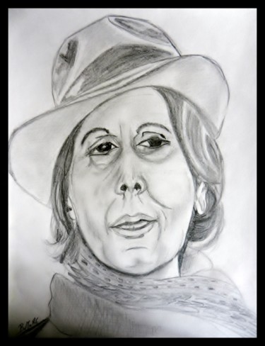 Drawing titled "Alice Sapritch, "sé…" by Brigitte Mathé (MBL), Original Artwork, Pencil