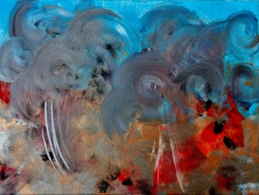 Painting titled "Turquoise 2" by Brigitte Mathé (MBL), Original Artwork, Acrylic