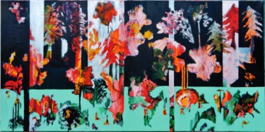 Malerei mit dem Titel "Forest Rescue" von Brigitte Mathé (MBL), Original-Kunstwerk, Öl
