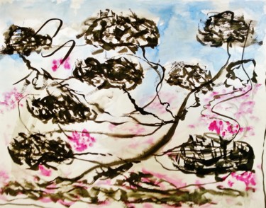 Dessin intitulée "Abstraction musical…" par Brigitte Mathé (MBL), Œuvre d'art originale, Encre