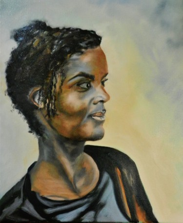 Painting titled "Fabienne 1 "série M…" by Brigitte Mathé (MBL), Original Artwork, Oil