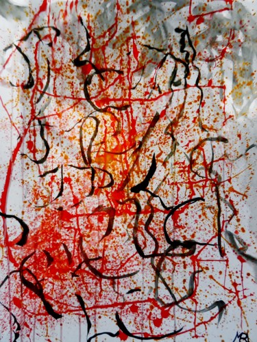 Tekening getiteld "Abstraction musical…" door Brigitte Mathé (MBL), Origineel Kunstwerk, Inkt