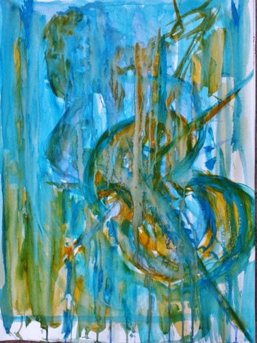 Картина под названием "Cello Music -  Abst…" - Brigitte Mathé (MBL), Подлинное произведение искусства, Акрил