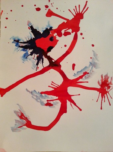 Картина под названием "Funny 11" - Brigitte Mathé (MBL), Подлинное произведение искусства, Чернила