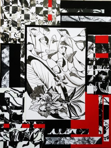 Collages titled "Mon jardin imaginai…" by Brigitte Mathé (MBL), Original Artwork