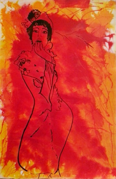 Painting titled "Adieu l'automne, co…" by Brigitte Mathé (MBL), Original Artwork, Ink