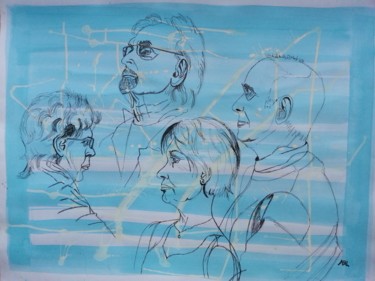 Peinture intitulée "Mes amis peintres" par Brigitte Mathé (MBL), Œuvre d'art originale