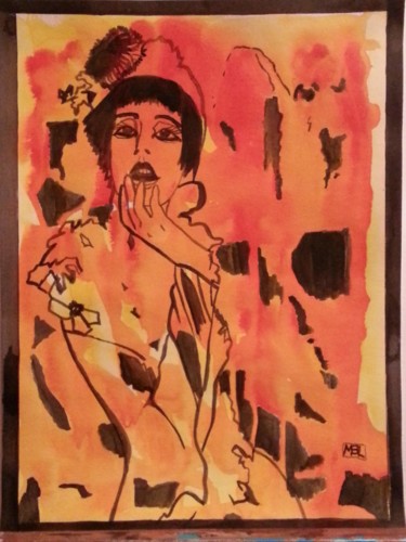 Painting titled "Belle Ingenue, le r…" by Brigitte Mathé (MBL), Original Artwork, Ink