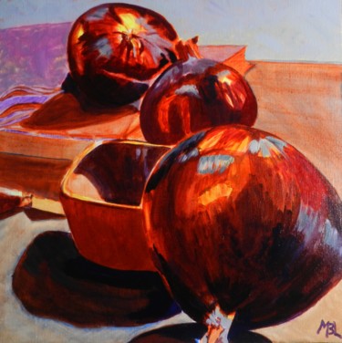 Peinture intitulée "Les oignons - série…" par Brigitte Mathé (MBL), Œuvre d'art originale, Huile Monté sur Châssis en bois