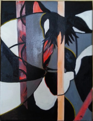 Peinture intitulée ""Animal Abstract" 3" par Brigitte Mathé (MBL), Œuvre d'art originale, Huile
