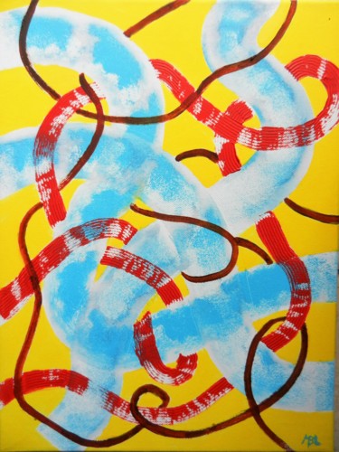 Painting titled "Entrelas 4" by Brigitte Mathé (MBL), Original Artwork, Acrylic