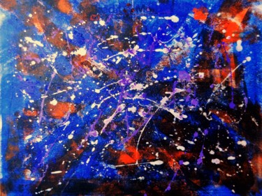 Painting titled "Univers galactique" by Brigitte Mathé (MBL), Original Artwork, Acrylic