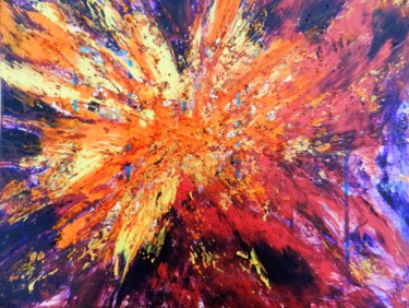 Schilderij getiteld "Big Bang" door Brigitte Mathé (MBL), Origineel Kunstwerk, Acryl