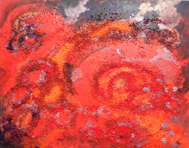 Malerei mit dem Titel "Red planet" von Brigitte Mathé (MBL), Original-Kunstwerk, Acryl