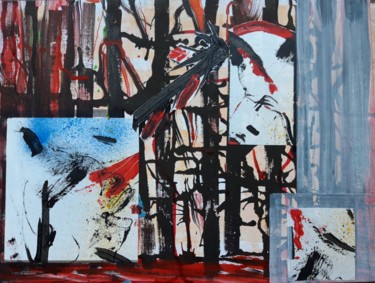 Картина под названием "Désastre au Canada" - Brigitte Mathé (MBL), Подлинное произведение искусства, Чернила