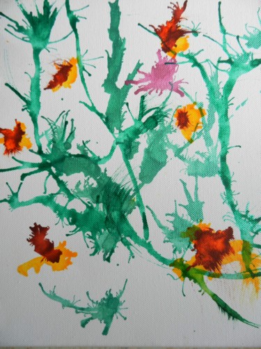 Peinture intitulée "Floralie 1" par Brigitte Mathé (MBL), Œuvre d'art originale, Encre