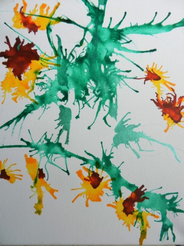 Картина под названием "Floralie 3" - Brigitte Mathé (MBL), Подлинное произведение искусства, Чернила