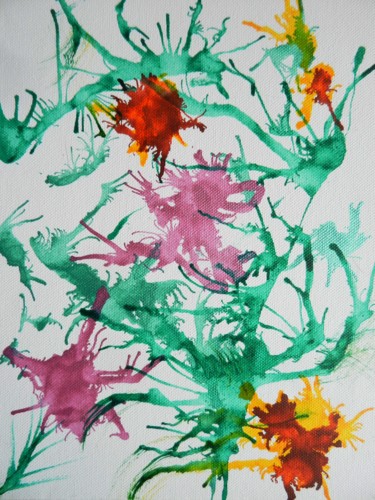 Peinture intitulée "Floralie  6" par Brigitte Mathé (MBL), Œuvre d'art originale, Encre