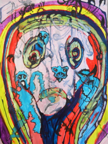 Painting titled "My E.T" by Brigitte Mathé (MBL), Original Artwork, Ink