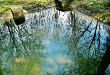 Photographie intitulée "Reflets de lavoir 1" par Brigitte Mathé (MBL), Œuvre d'art originale