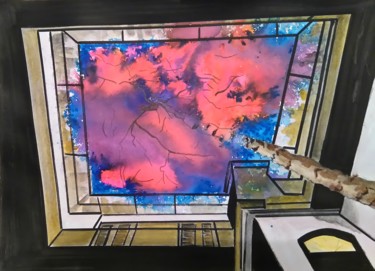 Peinture intitulée "Vers le Ciel" par Brigitte Mathé (MBL), Œuvre d'art originale, Aquarelle
