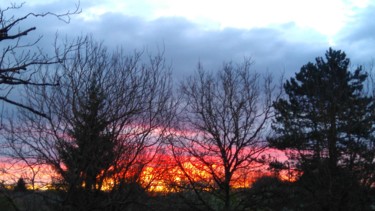 Photographie intitulée "Ciel flamboyant en…" par Brigitte Mathé (MBL), Œuvre d'art originale