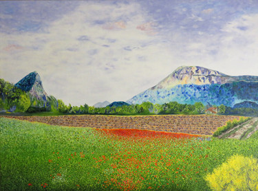 Painting titled "Vue de Ste Croix de…" by Brigitte Menon, Original Artwork, Oil