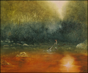 Peinture intitulée "allez-viens.jpg" par Brigitte Menon, Œuvre d'art originale, Huile