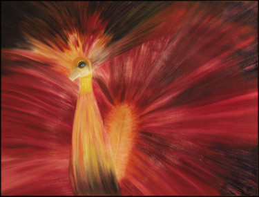 Peinture intitulée "Plumes symphonie" par Brigitte Menon, Œuvre d'art originale, Huile