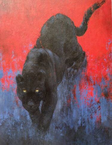 Painting titled "AZA" by Brigitte Morisson, Original Artwork, Oil