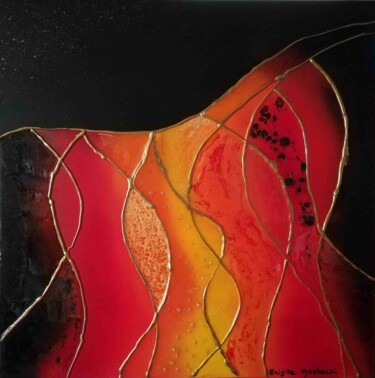 Peinture intitulée "Etna" par Brigitte Mostacci, Œuvre d'art originale, Acrylique Monté sur Châssis en bois