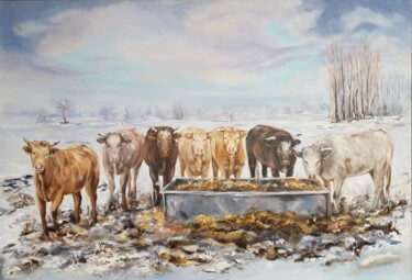 Peinture intitulée "Les vaches 2" par Brigitte Nellissen (Ster), Œuvre d'art originale, Acrylique