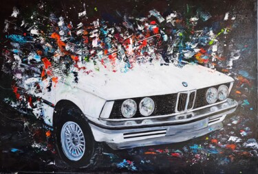 Malerei mit dem Titel "BMW e21 blanche" von Brigitte Nellissen (Ster), Original-Kunstwerk, Acryl
