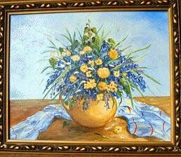 Painting titled "bouquet" by Brigitte Nellissen (Ster), Original Artwork, Oil