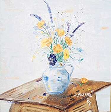 Peinture intitulée "bouquet champetre" par Brigitte Nellissen (Ster), Œuvre d'art originale, Huile