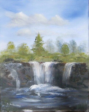 Painting titled "cascade" by Brigitte Nellissen (Ster), Original Artwork, Oil