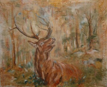 Pintura intitulada "cerf" por Brigitte Nellissen (Ster), Obras de arte originais, Outro