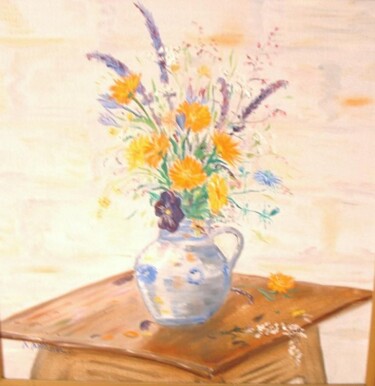 Painting titled "bouquet champetre" by Brigitte Nellissen (Ster), Original Artwork, Oil