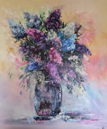 Pintura intitulada "lilas2" por Brigitte Nellissen (Ster), Obras de arte originais, Acrílico