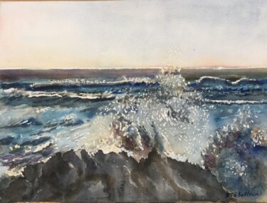 Painting titled "Tempête 03" by Brigitte Neuve-Eglise (enerenroad), Original Artwork, Watercolor