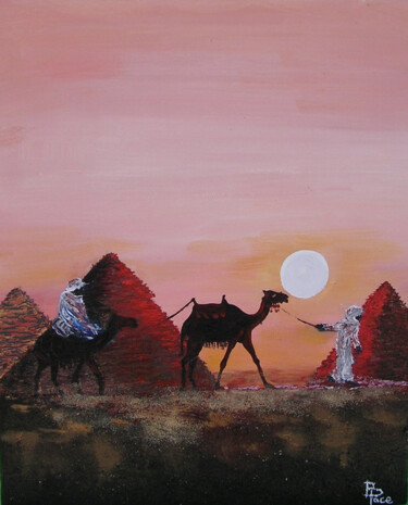 Painting titled "BALLADE EGYPTIENNE" by Brigitte Pace, Original Artwork, Oil