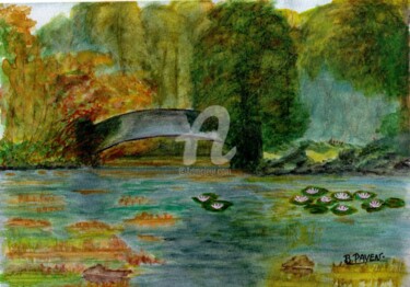 Malerei mit dem Titel "Aquarelle paysage a…" von Brigitte Payen (B.PAYEN), Original-Kunstwerk, Aquarell