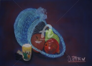 Drawing titled "Nature morte pastel…" by Brigitte Payen (B.PAYEN), Original Artwork, Pastel