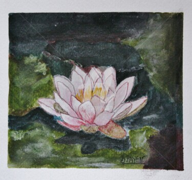 「Fleur de lotus」というタイトルの絵画 Brigitte Payen (B.PAYEN)によって, オリジナルのアートワーク, アクリル