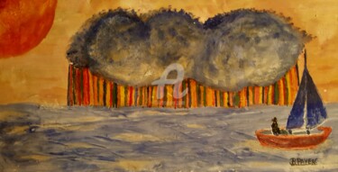 Pintura intitulada "Imaginaire" por Brigitte Payen (B.PAYEN), Obras de arte originais, Têmpera Montado em Painel de madeira